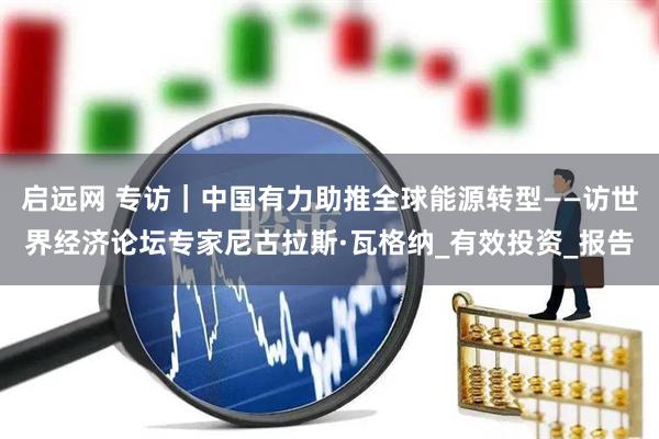 启远网 专访｜中国有力助推全球能源转型——访世界经济论坛专家尼古拉斯·瓦格纳_有效投资_报告